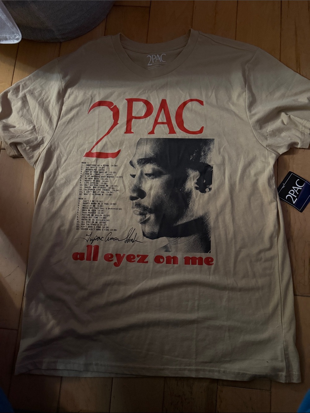Bravado 2PAC All Eyez On Me Graphic Tee - Beige / Red / Black